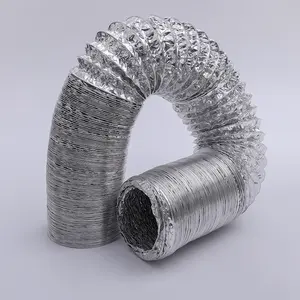 6m Length Air Ventilation Aluminum Foil Single Tube Flexible Air Duct Hose For HVAC System