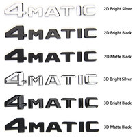 Autocollants de logo de voiture Chrome 4MATIC en gros pour Mercedes C63 C200L, emblèmes de coffre arrière, nouveaux badges de coffre arrière 3D ABS noir brillant
