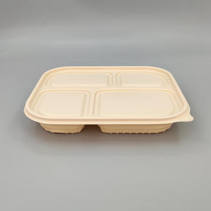 Boîte à lunch jetable en amidon de maïs pour pain vapeur, boîte à lunch personnalisée avec 3/4/5/6 compartiments, contenants alimentaires en amidon de maïs avec couvercles - Product Image 2