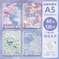 Carnet à spirale A5 Xiaohongshu, carnet de notes frais et élégant de haute qualité, ligné horizontalement, facile à déchirer