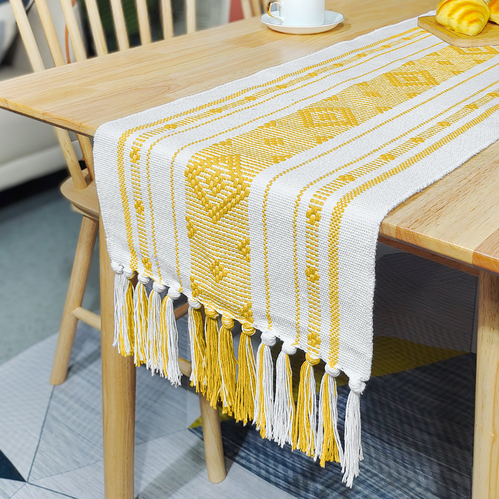 Runner da tavolo con nappe singole in diamanti giallo dorato
