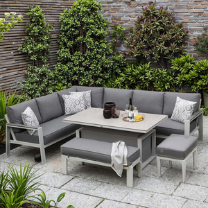 Set <span class=keywords><strong>da</strong></span> <span class=keywords><strong>giardino</strong></span> in alluminio <span class=keywords><strong>bianco</strong></span> di lusso a forma di L divano <span class=keywords><strong>da</strong></span> <span class=keywords><strong>giardino</strong></span> in alluminio - Product Image 5
