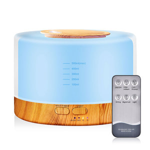 <span class=keywords><strong>Diffuser</strong></span> minyak esensial ultrasonik 500ml, dengan Remote kontrol Aroma serat kayu pelembap udara kabut dingin penyegar udara untuk rumah kantor - Product Image 1