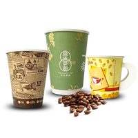 330ml 450 ml 750ml 8oz 12 oz couleur simple paroi blanc vert kraft jus de fruits tasse à café en papier pour boissons chaudes avec couvercle en dôme