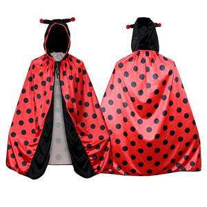 Halloween <strong>Miraculous</strong> Ladybug Cosplay Cape, Adult Polka Dot Hooded Cloak for Party &amp; <strong>Costume</strong> Events - Product Image 1