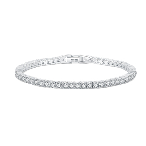 Women's 925 Sterling Silver Tennis Bracelet Gold Plated with 5A Zirconia <b>for</b> Parties Gifts Available in 2mm 2.5mm 3mm Sizes - Product Image 4