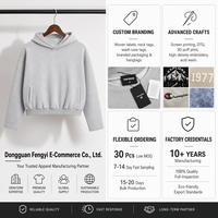 Sweat-shirt à capuche court et ample personnalisé 460 GSM pour homme, coupe droite, poignets ouverts, style streetwear, en molleton bouclette lourd, faible MOQ