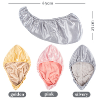 Serviette de séchage pour cheveux personnalisée à double couche 100% soie de mûrier et microfibre, bonnet en soie pour sécher les cheveux
