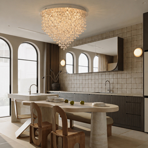 Neutral Style Tier <b>Crystal</b> Flush Mount <b>Light</b> Cascading <b>Crystal</b> <b>Chandelier</b> For Modern Home Decor - Product Image 1