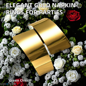 Anneaux de serviette en métal doré élégants pour les occasions de fêtes et les fêtes Décoration de table best-seller - Product Image 3