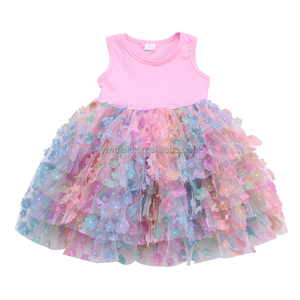 Vestido Midi Ecológico <span class=keywords><strong>LULU</strong></span>, Estilo A-Line, Sin Mangas, con Encaje Floral, para Niñas, Verano - Product Image 2