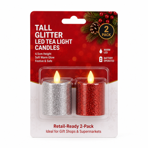 Bougies chauffe-plat LED scintillantes de 4,5 cm de haut, flamme vacillante jaune chaud sans flamme avec piles CR2032 pour la décoration de Noël - Product Image 6