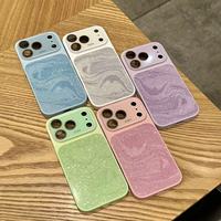 Coque de téléphone antichoc à effet d'ondulation et paillettes pour iPhone 17 16 15 14 13 Pro Max avec protection de l'objectif