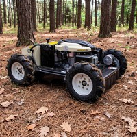 Tondeuse à gazon télécommandée sur chenilles tout-terrain à succès avec fonction de charge autonome pour terrains accidentés et pentes raides