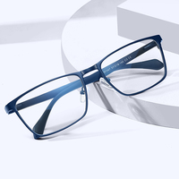 MS 91347 Lunettes de vue polyvalentes pour hommes, monture carrée géométrique en métal poli miroir, branches élégantes et minimalistes, lunettes de mode