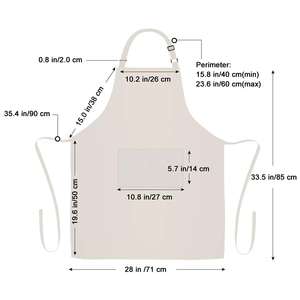 100% Cotton <b>Cooking</b> <b>Apron</b> With 3 Pockets Kitchen Chef BBQ Neck Strap For <b>Cooking</b> Kitchen Use Simple Style Machine Washable - Product Image 5