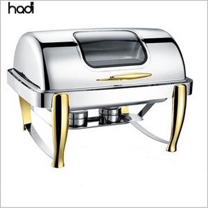 Equipo de Restaurante Económico en Venta, Plato Calentador Hidráulico Oblongo de 9 Litros con Tapa Enrollable Dorada <span class=keywords><strong>para</strong></span> <span class=keywords><strong>Bodas</strong></span> - Product Image 1