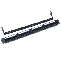 24 puertos 1U 19 "19 pulgadas Marco de distribución de fibra óptica en blanco sin módulo Cat5e Cat6 Utp Ftp/Stp Panel de conexión de red