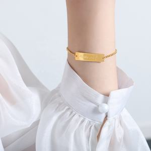 <span class=keywords><strong>Pulsera</strong></span> de Diseño Cuadrado de Acero Inoxidable, Elegante y Lujosa, con Letras en Inglés, Joyería de Alta Gama y Romántica - Product Image 6