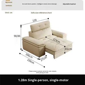 Foshan Factory One Seat <b>Bed</b> Living Room 2026 New Luxury High-<b>End</b> Feel Large Apartment Retractable Genuine Leather Co - Product Image 6