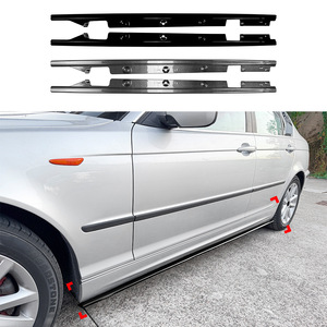 Jupes latérales BMW Série 3 E46 Noir Piano Texture Fibre de Carbone 1998-2005 Kit Carrosserie Quatre Portes Modification - Product Image 1
