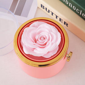 Estuche Giratorio para Joyas con Flores Preservadas en Acrílico, Regalo para el Día de San Valentín, para Aretes, Collares, Pulseras y Anillos, Moderno y Elegante, PENOBON - Product Image 3