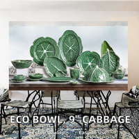 Promo Panas 2024 Mangkuk Keramik Ramah Lingkungan Warna Solid-9 Inci Bentuk Bunga dengan Renda Kelopak untuk Salad Nasi Sarapan Penggunaan Rumah Bone China