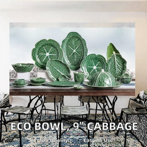 Vente flash 2024 Bol en céramique écologique uni - 9 pouces en forme de fleur à pétales en dentelle pour salade, riz, <span class=keywords><strong>petit</strong></span>-déjeuner, usage domestique, porcelaine fine - Product Image 2