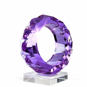 Cincin keberuntungan kristal buatan tangan yang indah tahan lama dengan ukiran Laser pesona bersinar untuk berkah dan dekorasi rumah Modern mewah - Product Image 6