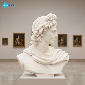 Statua in Marmo Fatta a Mano del Busto del Dio Greco-Romano Apollo, Scultura per Collezione Personale e Ornamento per Soggiorno - Product Image 6