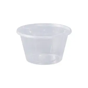 Disposable plastic lunch box food collection containers often used in restaurants to pack meals