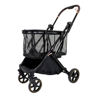 Nouvelle poussette transfrontalière pour animaux de compagnie pour chiens et chats Teddy Outing Panier pliable et portable pour le camping et les pique-niques