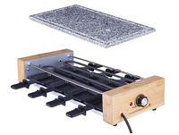 Grill Raclette Électrique de Table Yilian en Acier 1200W Double Tension Surface Antiadhésive Sécurité Flamme Allumage Électronique BBQ