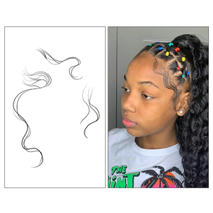 Pegatinas de Tatuajes Temporales Naturales para Rostro y Cabello - Diseños de Cabello de Bebé Sexy, Resistentes al Agua y Ecológicos - Product Image 5