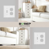 Barep Plaque de couverture murale 2 modules en polycarbonate blanc lisse pour interrupteur à bascule / prise double