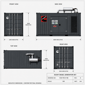 Générateur diesel silencieux triphasé AC 12V 750kVA 50/60Hz avec système de refroidissement par eau, démarrage automatique, démarrage à distance, ATS, remorque - Product Image 3
