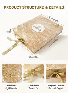 กล่องของขวัญนับถอยหลัง 10 วัน แบบฟอยล์สีทอง พร้อมริบบิ้นปิดผนึกและลิ้นชักตัวเลข สำหรับใส่เครื่องประดับและผลิตภัณฑ์ความงาม - Product Image 2