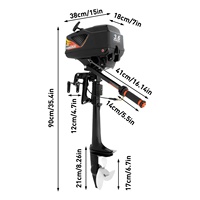 Moteur hors-bord de pêche à la traîne, 3,6 CV, 55 cm³, 2 temps, essence, système d'allumage CDI, refroidissement par eau, pour bateau de patrouille