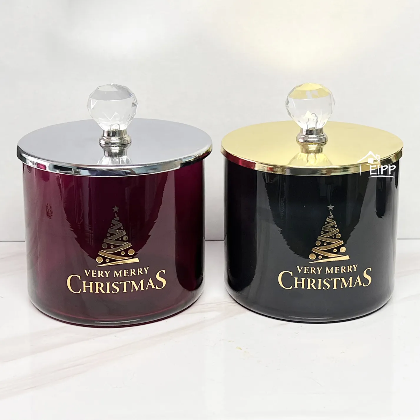 Velas de soja cristais logotipo personalizado para decoração de casa jarra de velas aromáticas de natal