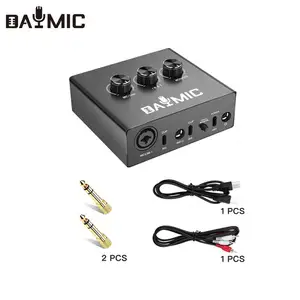 USB Audio Interface 16 bit 48 kHz True Stereo Sound Card 1x XLR/TRS 1x 1/4" 2X RCA USB for PC/Win/Mac Recording Sound Cards