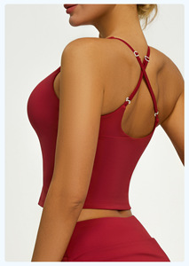 Women's Yoga Vest Sleeveless Halter High Support Breathable Eco-Friendly Sports Bra for Gym Fitness with Solid Pattern - Product Image 5