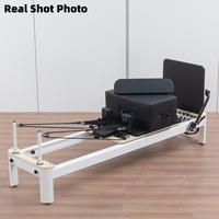 Reformer de Pilates pliable en alliage d'aluminium, lit d'entraînement portable avec appui-tête réglable, séparateur à ressorts, poulie à voile, pour la santé