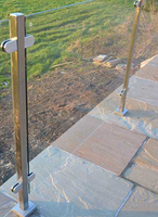 Poteau d'extrémité de balustrade en verre design pour bâtiments de bureaux, commande en gros, poteau central de balustrade minimaliste à prix compétitif pour centres commerciaux