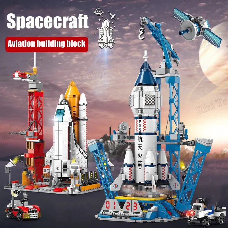 Sıcak satış eğitim havacılık mekik roket DIY inşaat uzay aracı gemi modeli DIY tuğla oyuncaklar yapı taşları setleri