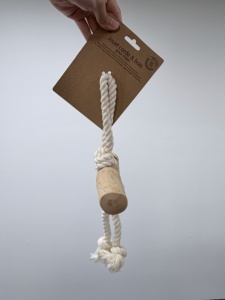 Jouet pour chien en bois naturel de qualité supérieure avec corde en coton, jouet à mâcher biodégradable, non toxique, interactif pour petits chiens, vente en gros - Product Image 5