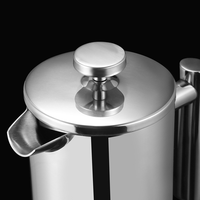 Cafetière à piston de camping, cafetière de voyage, cafetière à piston portable à double paroi isolée en acier inoxydable
