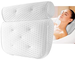 Coussin de bain carré blanc moderne et écologique avec ventouses antidérapantes, repose-<span class=keywords><strong>tête</strong></span> de spa en maille 4D douce pour <span class=keywords><strong>baignoire</strong></span> - Product Image 1