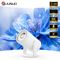 JUNUO Private Tooling Le plus lumineux au monde Véritable mini projecteur 200 ANSI Lumens TURN1 Android13 720P 8K