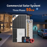 Sistema de Energía Solar de 50kW 100kWh, Conjunto Completo con Panel Topcon e Inversor Híbrido para Uso Doméstico y Energía de Respaldo