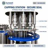 Ligne de production clé en main de remplissage d'eau 18000 BPH avec contrôle PLC pour bouteilles PET, haute précision, pour usine de boissons Sunswell CE
